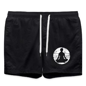 Yogi Sketch - Swim Trunks - black - Front - AI Model Male 185 light (185cm)