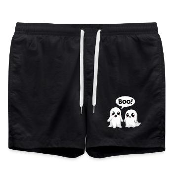 Halloween Cute Boo Ghosts - Swim Trunks - black - Front - AI Model Male 185 light (185cm)