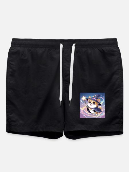 Mystical Corgi - Swim Trunks - black