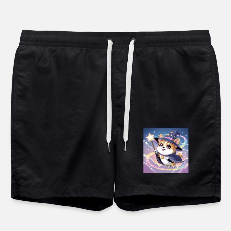 Mystical Corgi - Swim Trunks - black