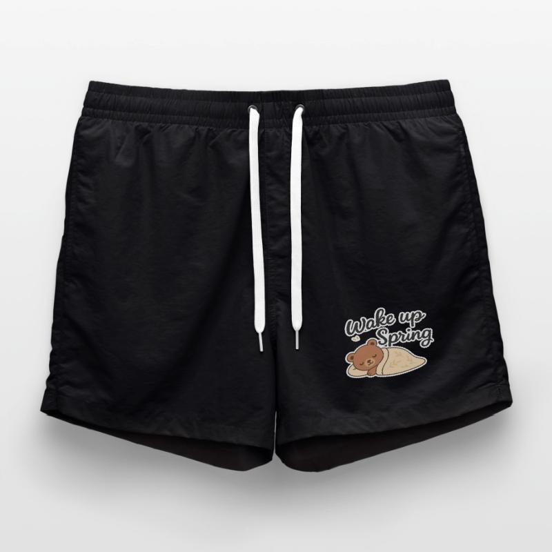 Wake up Spring – Cute Sleeping Bear Design Swim Trunks