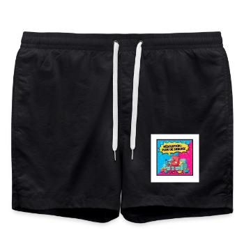 Fête de Snacks Dessin Popcorn - Short de bain - noir - Devant - AI Model Male 185 light (185cm)