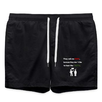 Unhöflich? Just Honest – Lustiges Wahrheitszitat T-Shirt - Badeshorts - Schwarz - Vorne - AI Model Male 185 light (185cm)