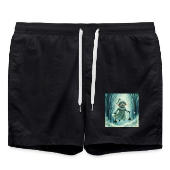 Winter Elf with Bells - Swim Trunks - black - Front - AI Model Male 185 light (185cm)