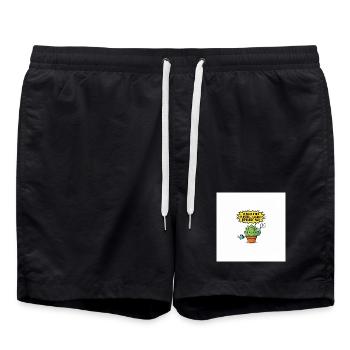 Plante bavarde cartoon humour botanique - Short de bain - noir - Devant - AI Model Male 185 light (185cm)