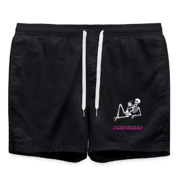 Ich bin müde - Retro Neon Kaffee Skelett - Badeshorts - Schwarz - Vorne - AI Model Male 185 light (185cm)