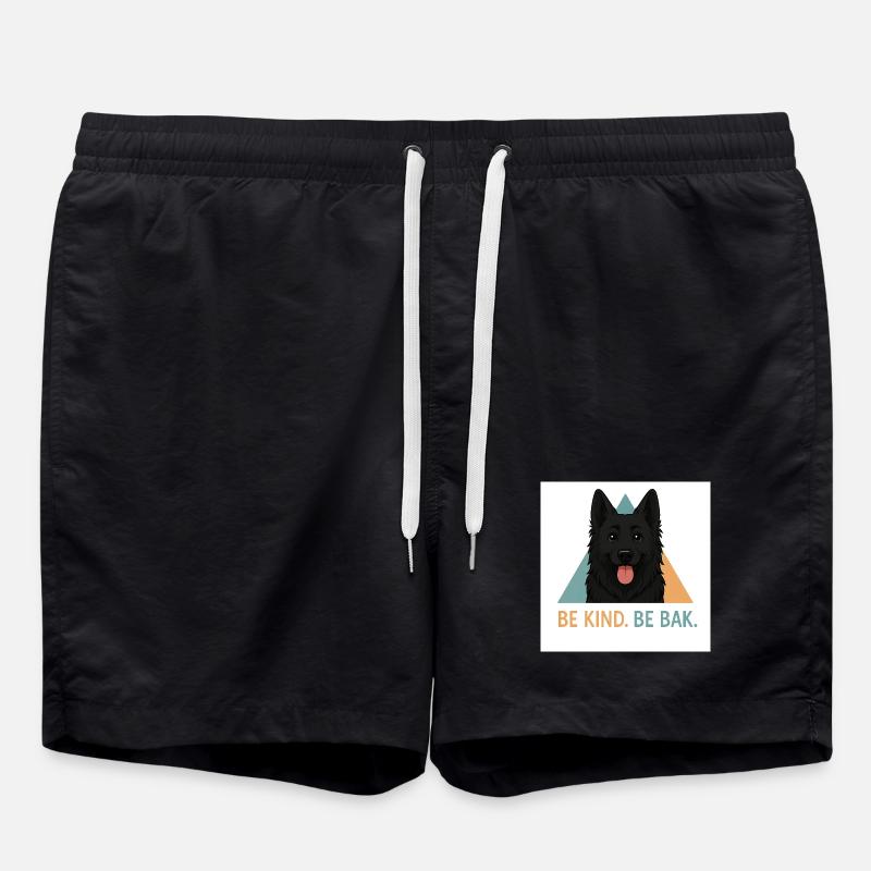 Be Kind Be Bak Hundedesign - Badeshorts - Schwarz