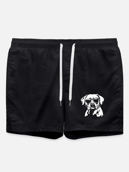 Boxer Dog Sunglasses - Swim Trunks - black