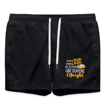 Silent Night Gaming Night All Calm Screens Bright - Badeshorts - Schwarz - Vorne - AI Model Male 185 light (185cm)