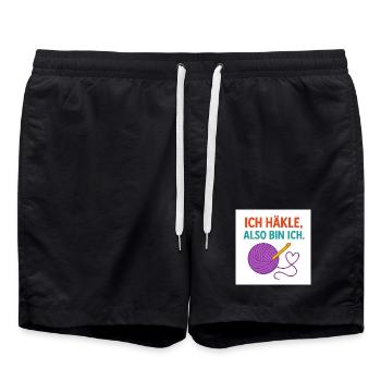 Je crochete, donc je suis - Short de bain - noir - Devant - AI Model Male 185 light (185cm)