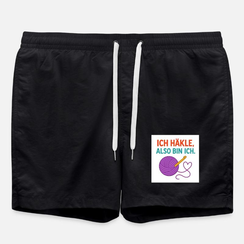 Ich häkle, also bin ich - Badeshorts - Schwarz