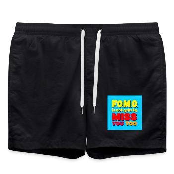 FOMO Not Going to Miss You Too - Swim Trunks - black - Front - AI Model Male 185 light (185cm)