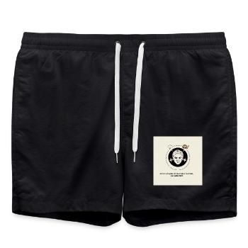 Furious Hunger: Angry Face and Snack - Swim Trunks - black - Front - AI Model Male 185 light (185cm)