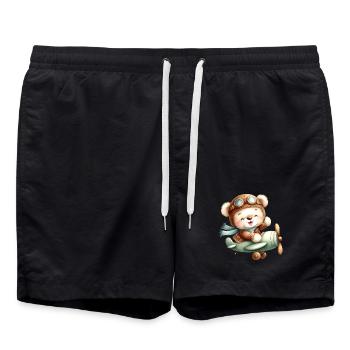 Aviateur Teddy - Short de bain - noir - Devant - AI Model Male 185 light (185cm)