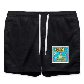 Procrastination and overwork BD - Swim Trunks - black - Front - AI Model Male 185 light (185cm)
