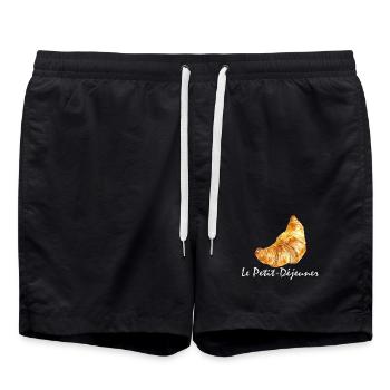 Croissant Petit-déjeuner Français Design - Short de bain - noir - Devant - AI Model Male 185 light (185cm)