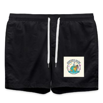 Adventures Galley World in Aktion - Badeshorts - Schwarz - Vorne - AI Model Male 185 light (185cm)