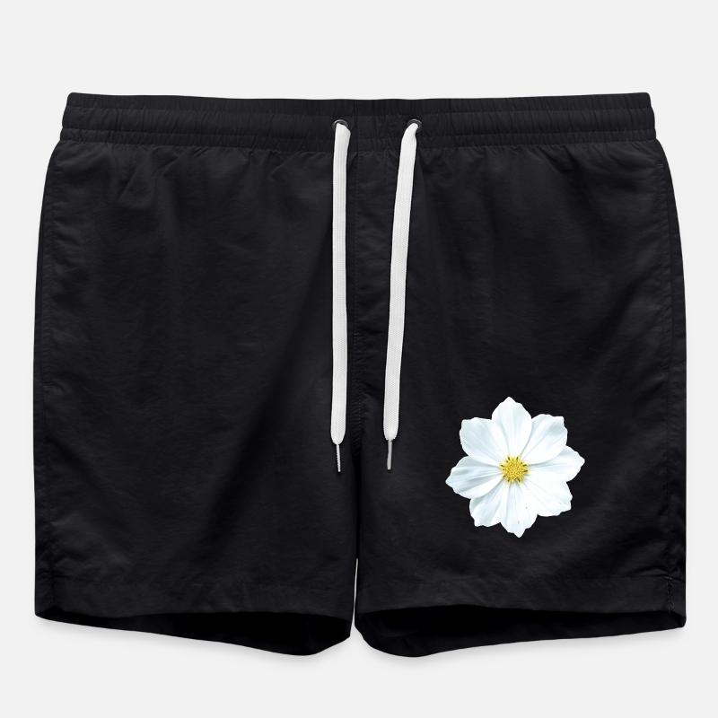 flower - Swim Trunks - black