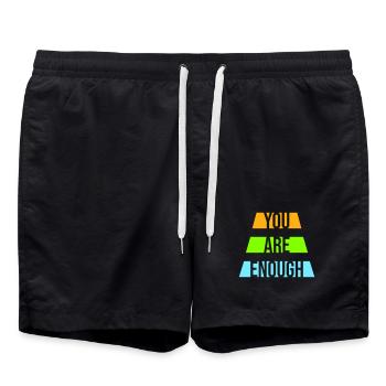Vous êtes assez d’amour de soi Citation de motivation - Short de bain - noir - Devant - AI Model Male 185 light (185cm)