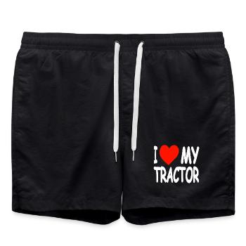 Tracteur - Short de bain - noir - Devant - AI Model Male 185 light (185cm)