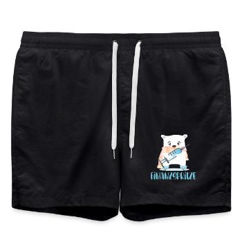 FINANZSPRITZE GELD BÄREN - Badeshorts - Schwarz - Vorne - AI Model Male 185 light (185cm)