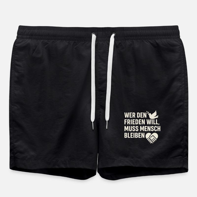 Peace & Humanity - Swim Trunks - black