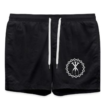 Three nails + Crown of thorns - Swim Trunks - black - Front - AI Model Male 185 light (185cm)