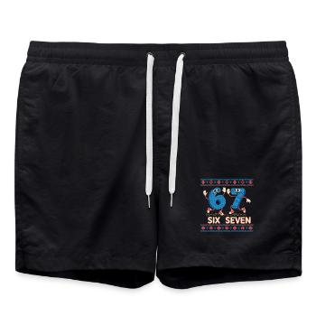 6 7 Six Seven Memes - Swim Trunks - black - Front - AI Model Male 185 light (185cm)