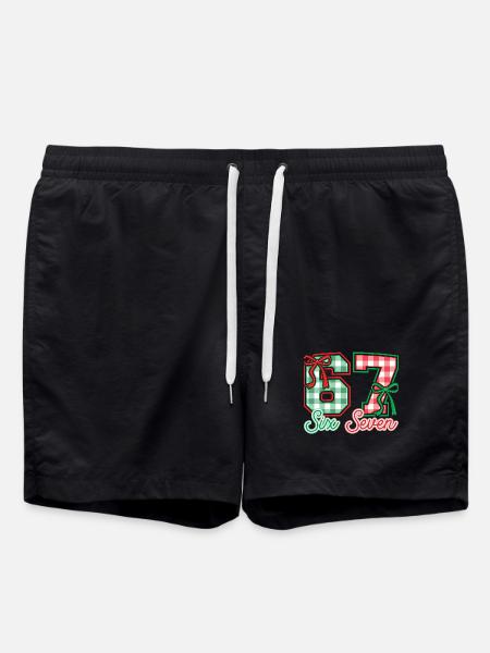 Festive 67 Gingham Bows - Swim Trunks - black