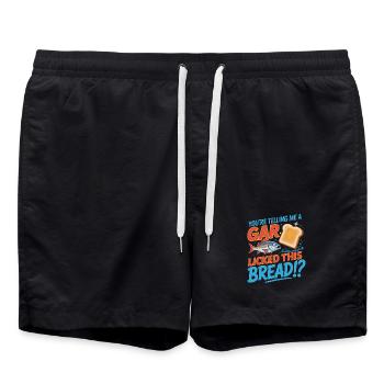 Vous me dites qu’un gar a léché ce pain ?! - Drôle - Short de bain - noir - Devant - AI Model Male 185 light (185cm)