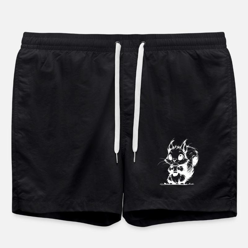 Waldbewohner mit Kaffee Waldrand Kaffeeklatsch - Badeshorts - Schwarz