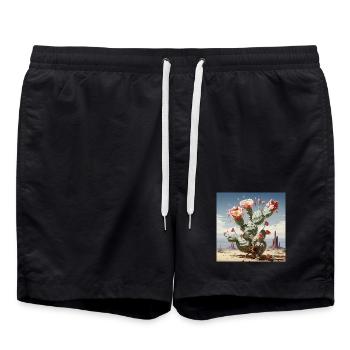 Fleur de cactus Magie du désert - Short de bain - noir - Devant - AI Model Male 185 light (185cm)