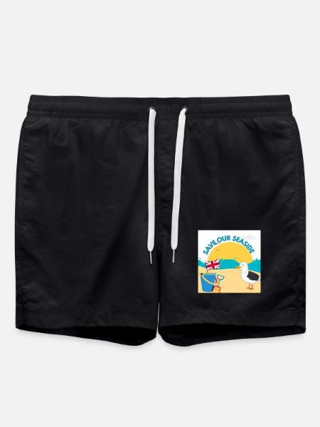 Save Our Seaside Illustration - Swim Trunks - black