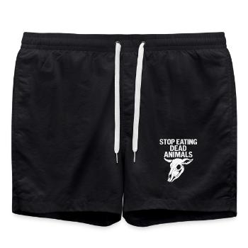 Arrêtez de manger des animaux morts - Short de bain - noir - Devant - AI Model Male 185 light (185cm)