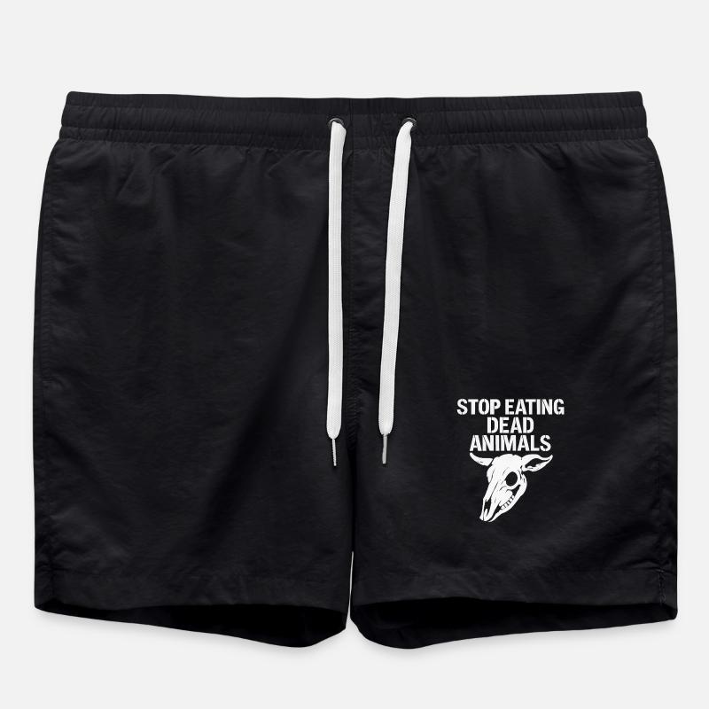 Stop Eating Dead Animals - Swim Trunks - black