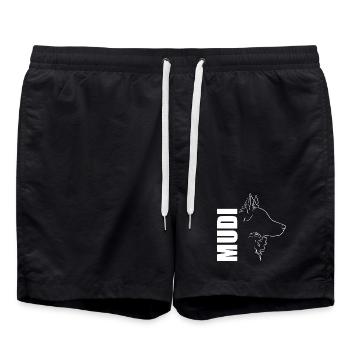 Mudi Profile Dog Dog Wilsigns - Swim Trunks - black - Front - AI Model Male 185 light (185cm)