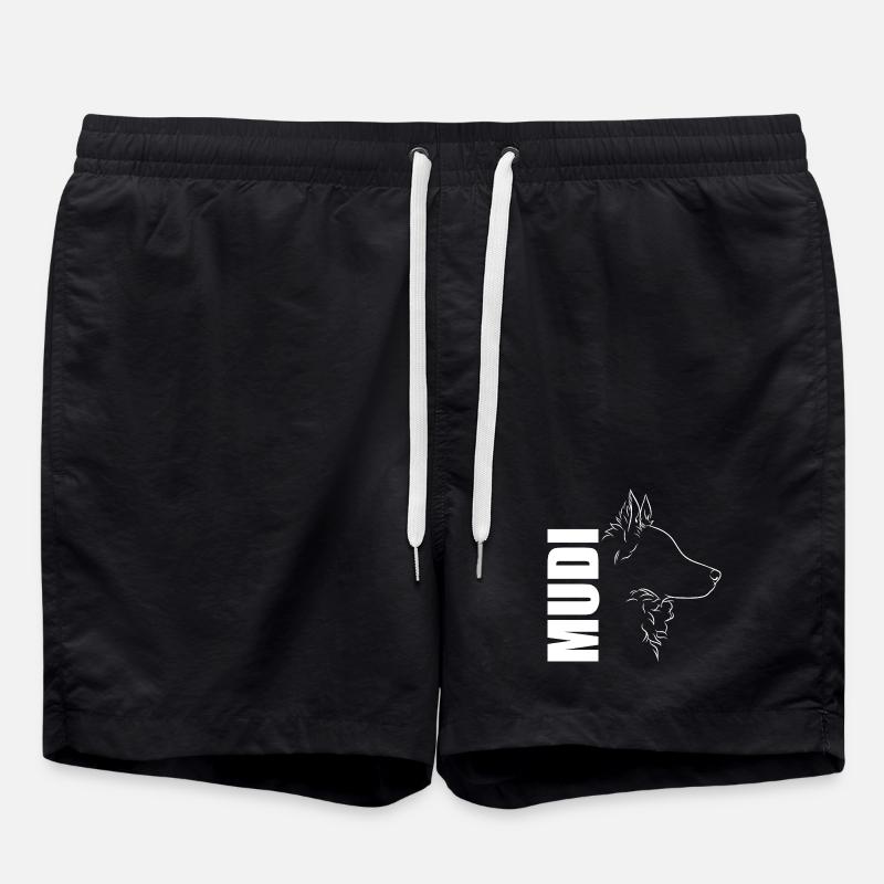 Mudi Profile Dog Dog Wilsigns - Swim Trunks - black