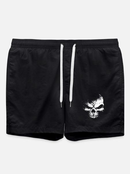 Evil Skull – Dark Grinning Beast - Swim Trunks - black