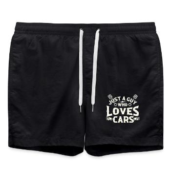 Einfach ein Typ, der Autos liebt, Drift, Muscle Auto zu rennen - Badeshorts - Schwarz - Vorne - AI Model Male 185 light (185cm)