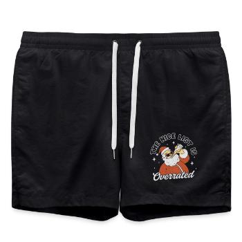 The Nice List is Overrated - Swim Trunks - black - Front - AI Model Male 185 light (185cm)