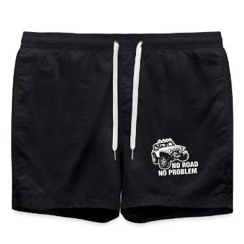 No Road - No Problem | Jeeper | Off-road - Swim Trunks - black - Front - AI Model Male 185 light (185cm)