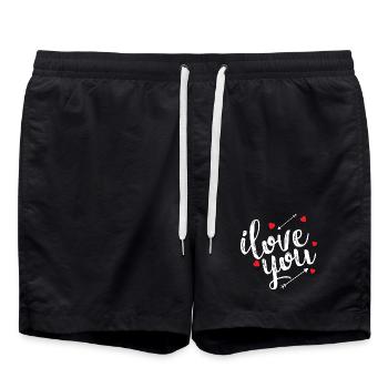 I Love You Declaration Romantic Love Passion - Swim Trunks - black - Front - AI Model Male 185 light (185cm)
