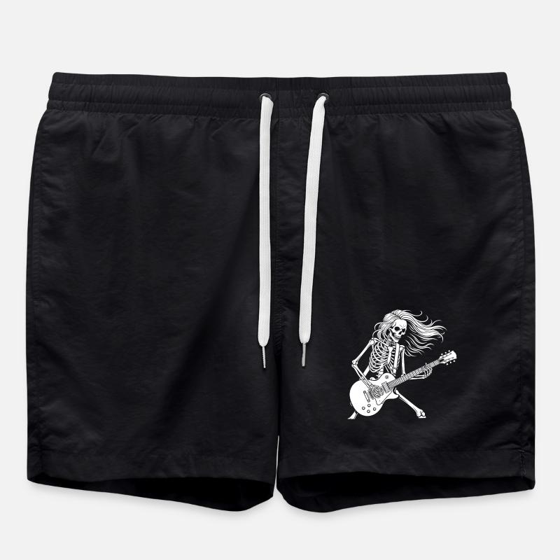Rock Star Skeleton Guitar Playe - Badeshorts - Schwarz