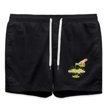 Olive Oil Expert - Swim Trunks - black - Front - AI Model Male 185 light (185cm)