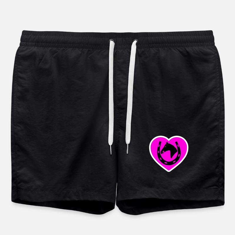 Pferde - Badeshorts - Schwarz