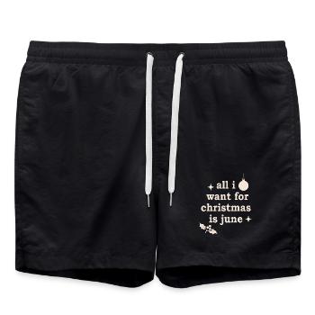Motif de Noël moche - Short de bain - noir - Devant - AI Model Male 185 light (185cm)