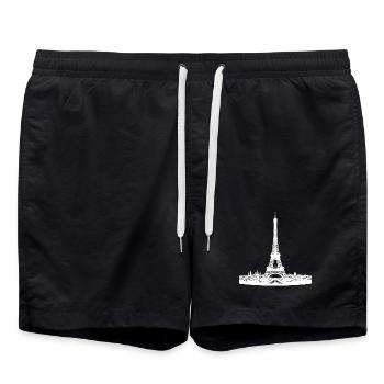 Tour Eiffel française attirante dans le Paris typique - Short de bain - noir - Devant - AI Model Male 185 light (185cm)