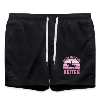 Cavalières de chevaux, femmes Vraies filles montant - Short de bain - noir - Devant - AI Model Male 185 light (185cm)