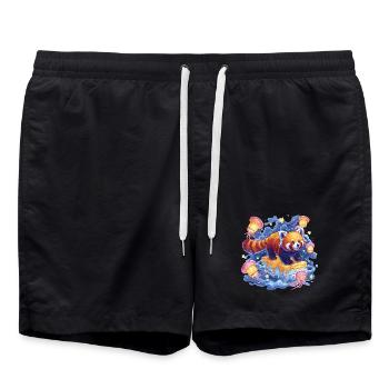 Panda rouge sur gâteau au miel - Short de bain - noir - Devant - AI Model Male 185 light (185cm)