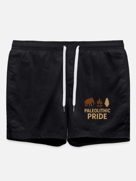 Prehistoric stone tools of Homo - Swim Trunks - black